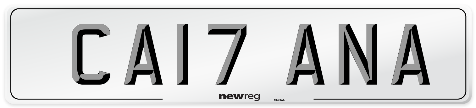 CA17 ANA Number Plate from New Reg